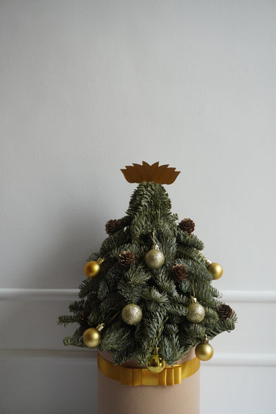 Fresh Christmas Pine Tree with Ornaments